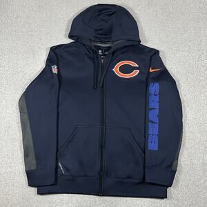 Chicago Bears Hoodie Men M Nike Full Zip Sweatshirt NFL On Field Jacket Football